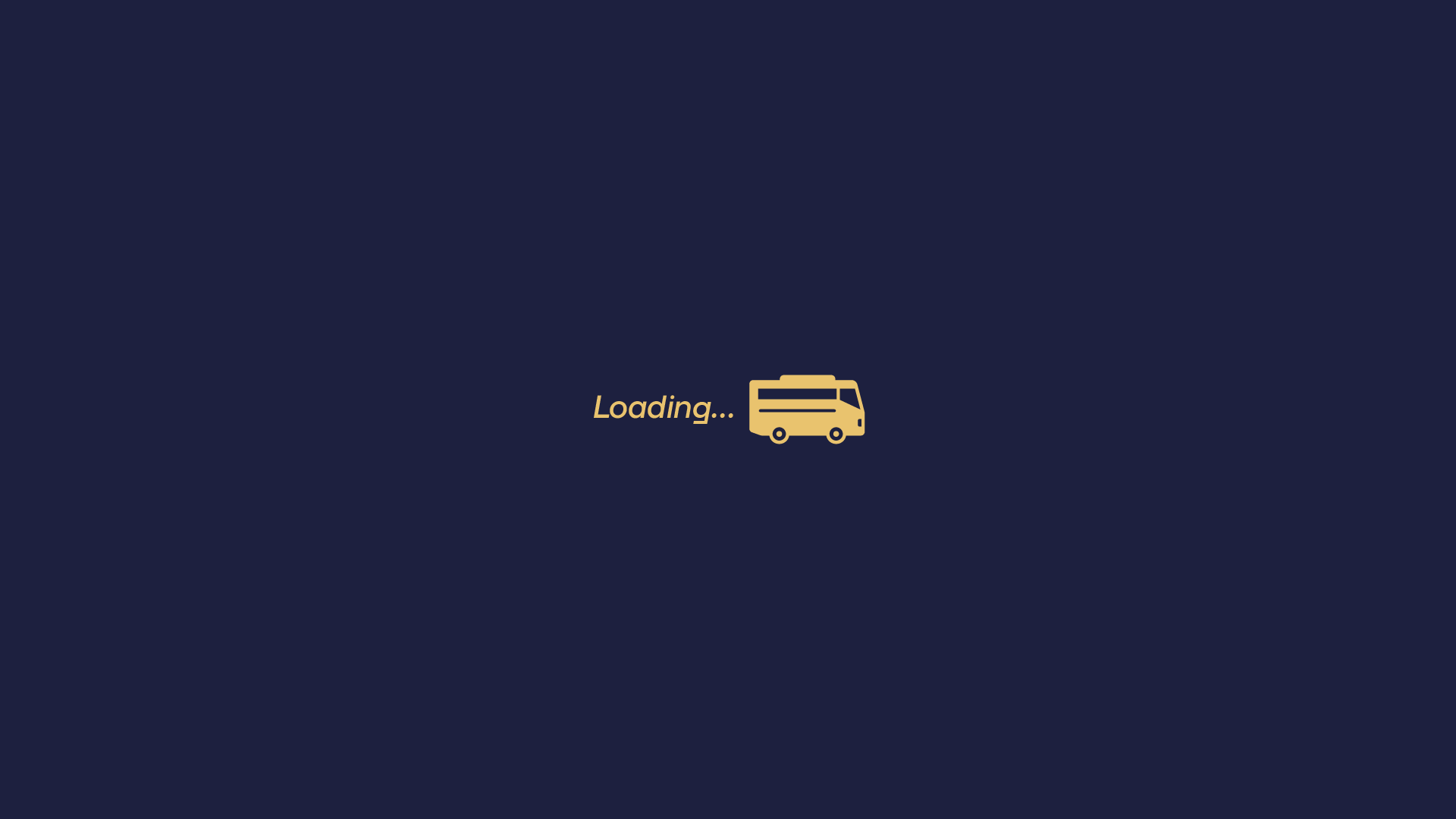 Loading screen with animated bus icon
